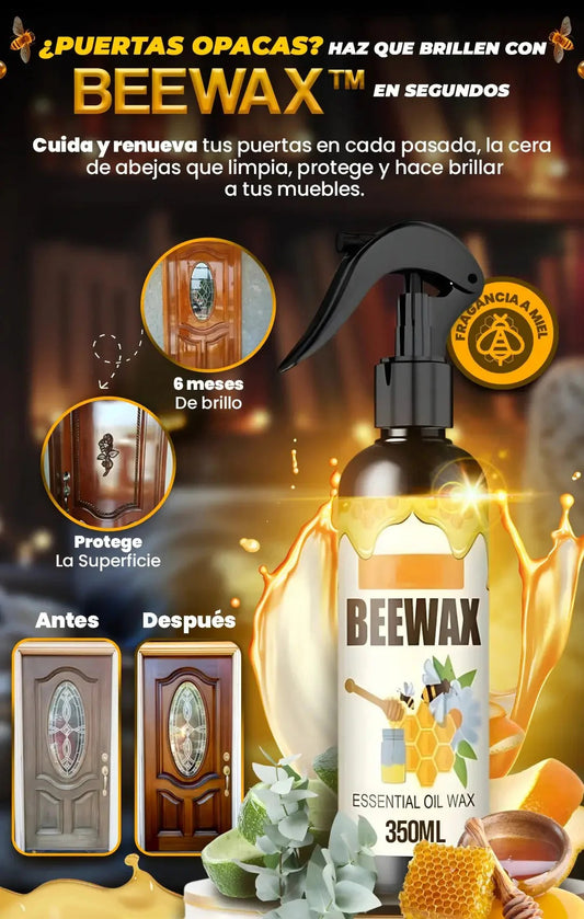Beewax-Spray Cera De Abejas Restaurador Muebles Madera 350ml