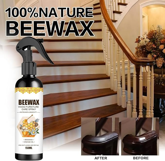 Beewax-Spray Cera De Abejas Restaurador Muebles Madera 350ml